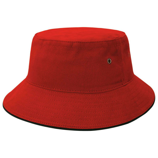 Red Black Sandwich Brim Bucket Hats